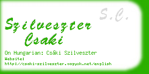 szilveszter csaki business card